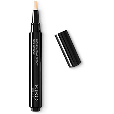 Kiko Milano Highlighting Effect Fluid Concealer Shade 02 Ivory High Coverage Blendable Natural Finish Kiko Milano Highlighting Effect Fluid Concealer Shade 02 Ivory High Coverage Blendable Natural Finish