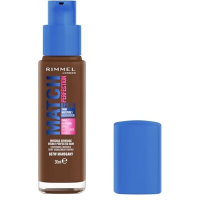Rimmel Match Perfection Foundation, 607C Mahogany, Invisible Coverage, Pore-blurring, Medium coverage. Visibly perfected skin. SPF20, 30ml, Cruelty Free Rimmel Match Perfection Foundation, 607C Mahogany, Invisible Coverage, Pore-blurring, Medium coverage. Visibly perfected skin. SPF20, 30ml, Cruelty Free