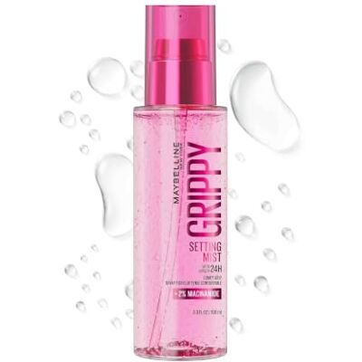 Maybelline Grippy Setting Spray, Setting Mist UpTo 24Hour Wear & Hydration With 2% Niacinamide, Long Wear Gel-to-Mist Weightless Formula, Non-Sticky, Dewy Finish & Plumped Skin Look, Fixing Spray Maybelline Grippy Setting Spray, Setting Mist UpTo 24Hour Wear & Hydration With 2% Niacinamide, Long Wear Gel-to-Mist Weightless Formula, Non-Sticky, Dewy Finish & Plumped Skin Look, Fixing Spray
