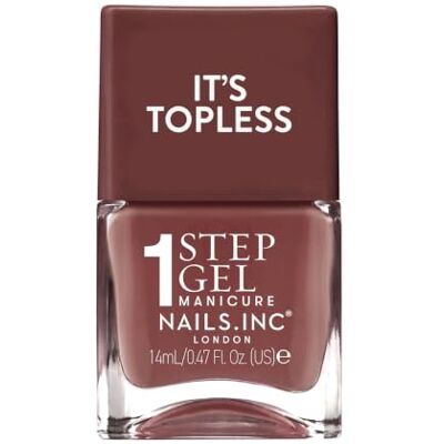 Nails Inc Nails.INC It's Topless JoJo Brown Gel-Like Nail Polish Glossy 1-step gel formula lasts up to 6 days with no UV light. Formulated with bio-peptides for strong nails. Nails Inc Nails.INC It's Topless JoJo Brown Gel-Like Nail Polish Glossy 1-step gel formula lasts up to 6 days with no UV light. Formulated with bio-peptides for strong nails.