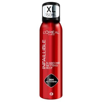 L'Oreal Paris L'Oréal Paris Setting Spray XL, Infallible 3-Second Setting Mist for Face, Up To 36 Hour Makeup Wear, Fixing Spray, Waterproof and Sweatproof, Transfer-proof and Non-sticky 150ml L'Oreal Paris L'Oréal Paris Setting Spray XL, Infallible 3-Second Setting Mist for Face, Up To 36 Hour Makeup Wear, Fixing Spray, Waterproof and Sweatproof, Transfer-proof and Non-sticky 150ml