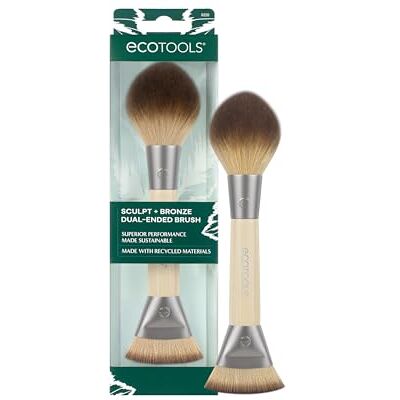 EcoTools Sculpt + Bronze Dual-Ended Makeup Brush, Fluffy Bronzer & Dense Contour Brush for Liquid, Cream & Powder, Travel-Friendly, Vegan & Cruelty-Free, Eco-Friendly Handle, 1 Count EcoTools Sculpt + Bronze Dual-Ended Makeup Brush, Fluffy Bronzer & Dense Contour Brush for Liquid, Cream & Powder, Travel-Friendly, Vegan & Cruelty-Free, Eco-Friendly Handle, 1 Count