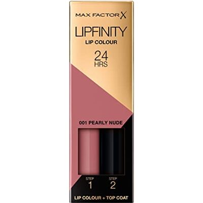 Max Factor Lipfinity Peachy Nude, Long-Lasting, Two Step Lipstick, Vibrant Colour, Hydrating, Lasts 24 Hrs, Matte Lip Colour With Glossy Top Coat, 4.2g Max Factor Lipfinity Peachy Nude, Long-Lasting, Two Step Lipstick, Vibrant Colour, Hydrating, Lasts 24 Hrs, Matte Lip Colour With Glossy Top Coat, 4.2g