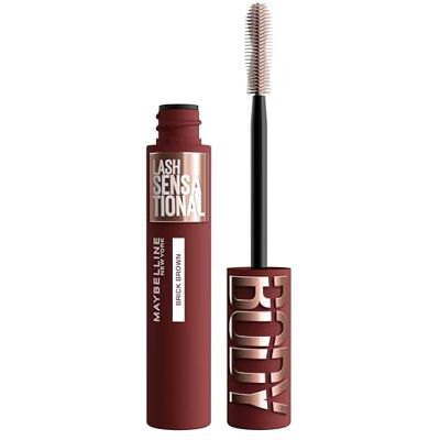 Maybelline Brown Mascara, Lash Sensational Body Mascara, Volumizing up to 24H Lift, Smudge-resistant, Flake-resistant, Clump-resistant, Suitable for Sensitive Eyes, Shade: Brick shade Maybelline Brown Mascara, Lash Sensational Body Mascara, Volumizing up to 24H Lift, Smudge-resistant, Flake-resistant, Clump-resistant, Suitable for Sensitive Eyes, Shade: Brick shade