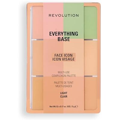 Revolution Beauty London Revolution Everything Base Face Icon Complexion Palette, All-In-One Makeup for Eyes, Face, and Lips, Use as Foundation or as a Base, Light, 5g Revolution Beauty London Revolution Everything Base Face Icon Complexion Palette, All-In-One Makeup for Eyes, Face, and Lips, Use as Foundation or as a Base, Light, 5g