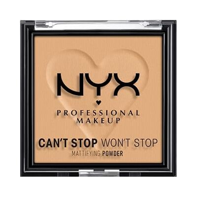 NYX PROFESSIONAL MAKEUP NYX Professional Mattifying Pressed Powder & Setting Powder, Can't Stop Won't Stop, All Day Oil & Shine Control, Lightweight & Transfer-Resistant Face Makeup, Sheer Coverage, Shade: Golden NYX PROFESSIONAL MAKEUP NYX Professional Mattifying Pressed Powder & Setting Powder, Can't Stop Won't Stop, All Day Oil & Shine Control, Lightweight & Transfer-Resistant Face Makeup, Sheer Coverage, Shade: Golden