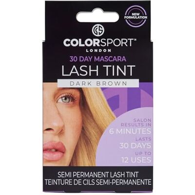 COLORSPORT London 30-Day Mascara DARK BROWN Lash Tint Waterproof & Smudge-Proof Eyelash Dye Up to 30 Days Wear 3-Step Easy Application Up to 12 Uses COLORSPORT London 30-Day Mascara DARK BROWN Lash Tint Waterproof & Smudge-Proof Eyelash Dye Up to 30 Days Wear 3-Step Easy Application Up to 12 Uses