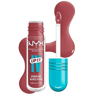 NYX PROFESSIONAL MAKEUP NYX Lip Gloss Professional Makeup Lip IV Lip Stain, 1-Swipe Vitamin-Infused Longwear Color, Hydrating Gloss, Up to 12HR Hydration, High Pigment, Wet Shine Finish, Vegan Formula, Petal Pourin' NYX PROFESSIONAL MAKEUP NYX Lip Gloss Professional Makeup Lip IV Lip Stain, 1-Swipe Vitamin-Infused Longwear Color, Hydrating Gloss, Up to 12HR Hydration, High Pigment, Wet Shine Finish, Vegan Formula, Petal Pourin'
