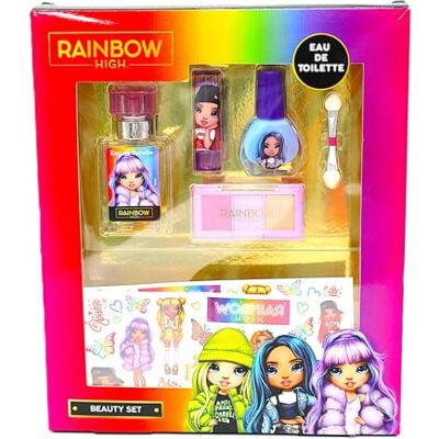 Lorenay Rainbow High Beauty Set Includes Eau de Toilette Natural Spray (20ml), Lipstick, Nail Polish, Eyeshadow, Blush, Temporary Tattoos and Brush for Girls Lorenay Rainbow High Beauty Set Includes Eau de Toilette Natural Spray (20ml), Lipstick, Nail Polish, Eyeshadow, Blush, Temporary Tattoos and Brush for Girls