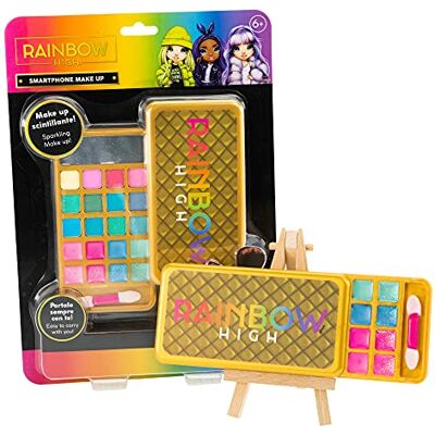 Nice Group RAINBOW HIGH Smartphone Make Up, Makeup Set for Kids with Eyeshadows, Lipgloss, Applicator and Mirror, Rainbow Girls Style Nice Group RAINBOW HIGH Smartphone Make Up, Makeup Set for Kids with Eyeshadows, Lipgloss, Applicator and Mirror, Rainbow Girls Style