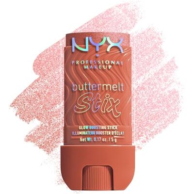 NYX PROFESSIONAL MAKEUP Buttermelt Highlighter Stix, That's On Melt Glow Boosting Stick, With Cupuacu & Coconut Butter, Glow Boosting Stix, Up To 8 Hour Wear, Creamy Melt-To-Skin Formula NYX PROFESSIONAL MAKEUP Buttermelt Highlighter Stix, That's On Melt Glow Boosting Stick, With Cupuacu & Coconut Butter, Glow Boosting Stix, Up To 8 Hour Wear, Creamy Melt-To-Skin Formula