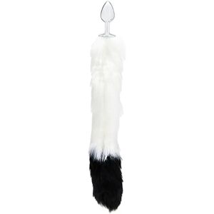 BeHorny Cat Tail Anal Plug Butt Plug Furry Fox, Black/White BeHorny Cat Tail Anal Plug Butt Plug Furry Fox, Black/White