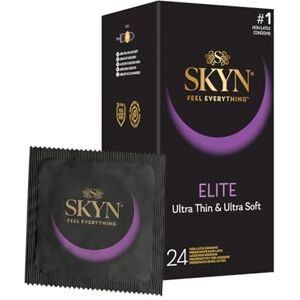 SKYN Elite (Pack of 24): Ultra-Thin Latex Free Condoms for Men, Regular Size Condoms, FEEL Technology, Smooth Surface, Lubricated, 53mm Nominal Width SKYN Elite (Pack of 24): Ultra-Thin Latex Free Condoms for Men, Regular Size Condoms, FEEL Technology, Smooth Surface, Lubricated, 53mm Nominal Width