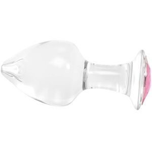 BeHorny Glass Butt Plug with Decoration Stone Clear BeHorny Glass Butt Plug with Decoration Stone Clear
