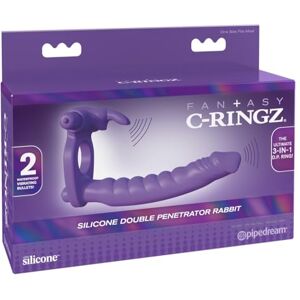 Pipedream Fantasy C-Ringz Silicone Double Penetrator Rabbit Purple 18cm Pipedream Fantasy C-Ringz Silicone Double Penetrator Rabbit Purple 18cm