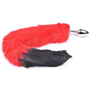 BeHorny Butt Plug Furry Fox Cat Tail Anal Plug, Red/Black BeHorny Butt Plug Furry Fox Cat Tail Anal Plug, Red/Black