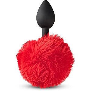 BeHorny Fluffy Bunny Tail Silicone Butt Plug, Red BeHorny Fluffy Bunny Tail Silicone Butt Plug, Red