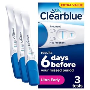 Clearblue Pregnancy Tests, Early Detection Pregnancy Test, Results 6 Days Early, 99% Accurate Results, 3 Visual Tests Clearblue Pregnancy Tests, Early Detection Pregnancy Test, Results 6 Days Early, 99% Accurate Results, 3 Visual Tests
