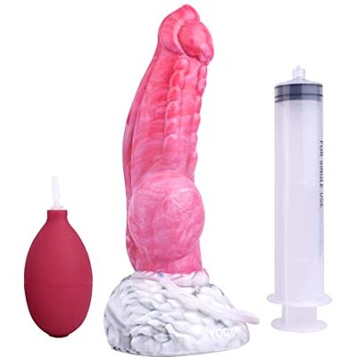 BeHorny Squirting Dildo Sex Toy, Liquid Silicone Fantasy Dildo with Suction Cup, Pump & Syringe Included BeHorny Squirting Dildo Sex Toy, Liquid Silicone Fantasy Dildo with Suction Cup, Pump & Syringe Included