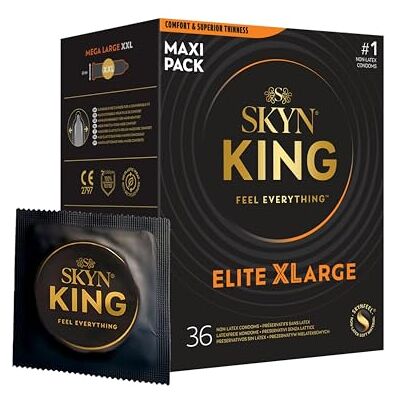SKYN Elite X-Large (Pack of 36): Ultra-Thin Latex Free Condoms for Men, XL Size Condoms, FEEL Technology, Smooth Surface, Lubricated SKYN Elite X-Large (Pack of 36): Ultra-Thin Latex Free Condoms for Men, XL Size Condoms, FEEL Technology, Smooth Surface, Lubricated