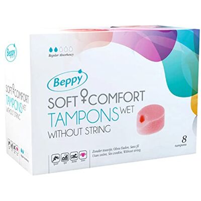 Beppy Soft Comfort Tampons with Lubricant Lamination Pack of 8 Beppy Soft Comfort Tampons with Lubricant Lamination Pack of 8