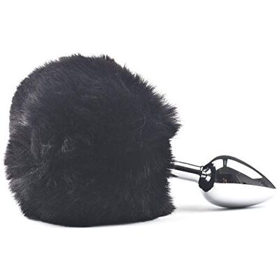 BeHorny Fluffy Bunny Tail Butt Plug, Black BeHorny Fluffy Bunny Tail Butt Plug, Black