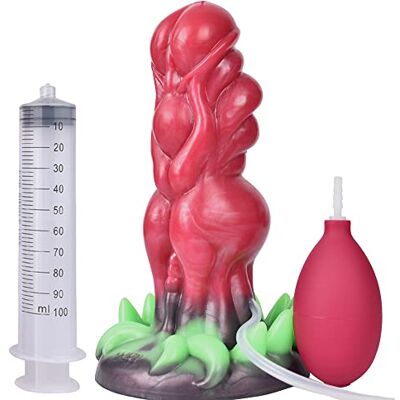 BeHorny Squirting Dildo Sex Toy, Liquid Silicone Alien/Fido/Animal Dildo with Suction Cup, Pump & Syringe Included BeHorny Squirting Dildo Sex Toy, Liquid Silicone Alien/Fido/Animal Dildo with Suction Cup, Pump & Syringe Included