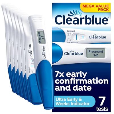 Clearblue Pregnancy Test 7X Confirmation & Date Early Detection Combo, 7 Clearblue Pregnancy Test 7X Confirmation & Date Early Detection Combo, 7