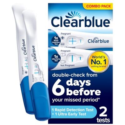 Clearblue Pregnancy Test Combo Pack 1 Early + 1 Rapid, 2 Clearblue Pregnancy Test Combo Pack 1 Early + 1 Rapid, 2