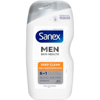 Sanex Men Skin Health Deep Clean Shower Gel 400ml x 6 oily skin men’s body wash reduces oil removes dirt gently exfoliates protects from pollution 6-in-1 benefits dermatologically tested Sanex Men Skin Health Deep Clean Shower Gel 400ml x 6 oily skin men’s body wash reduces oil removes dirt gently exfoliates protects from pollution 6-in-1 benefits dermatologically tested