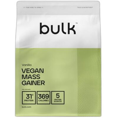 Bulk Vegan Mass Gainer, Vanilla, 2.5 kg Plant Based Protein Powder, Weight Gainer, 25 Servings Bulk Vegan Mass Gainer, Vanilla, 2.5 kg Plant Based Protein Powder, Weight Gainer, 25 Servings