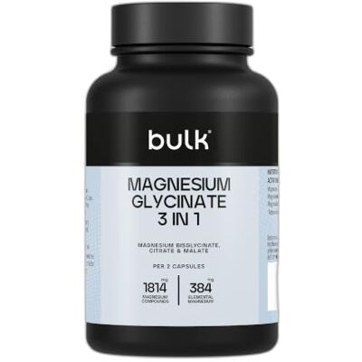 BULK POWDERS Bulk Magnesium Glycinate 3-in-1 Complex 1800mg High Absorption Triple Strength Magnesium with Bisglycinate, Citrate & Malate Supports Muscle Function, Energy & Repair Vegan 180 Tablets BULK POWDERS Bulk Magnesium Glycinate 3-in-1 Complex 1800mg High Absorption Triple Strength Magnesium with Bisglycinate, Citrate & Malate Supports Muscle Function, Energy & Repair Vegan 180 Tablets