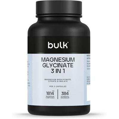 Bulk Magnesium Glycinate 3-in-1 Complex 1800mg High Absorption Triple Strength Magnesium with Bisglycinate, Citrate & Malate Supports Muscle Function, Energy & Repair Vegan 90 Tablets Bulk Magnesium Glycinate 3-in-1 Complex 1800mg High Absorption Triple Strength Magnesium with Bisglycinate, Citrate & Malate Supports Muscle Function, Energy & Repair Vegan 90 Tablets