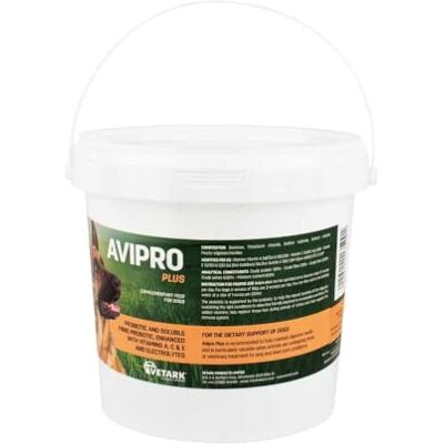 Vetark Avipro Plus Prebiotic and Probiotic Supplement For Dogs Supports Digestive Health and Stress Easy to administer 300g Vetark Avipro Plus Prebiotic and Probiotic Supplement For Dogs Supports Digestive Health and Stress Easy to administer 300g