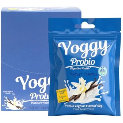 Yoggy ProBio Yoghurt Gut Health Gummies,10 Gummies per Pack, 10 Packs With Calcium & Vitamin D – Gut Health Supplements Healthy Snacks Vanilla Yoghurt Flavour 2 Servings Snack Pack Yoggy ProBio Yoghurt Gut Health Gummies,10 Gummies per Pack, 10 Packs With Calcium & Vitamin D – Gut Health Supplements Healthy Snacks Vanilla Yoghurt Flavour 2 Servings Snack Pack