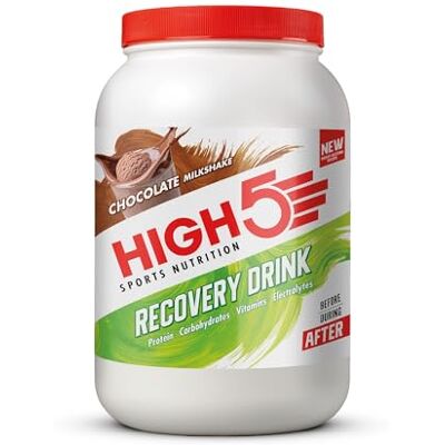HIGH5 Recovery Drink, Protein Powder & Electrolytes, Chocolate,1.6kg Fast-Absorbing Post Workout Shake with 20g Whey Protein, Carbohydrates and 32 Servings for Muscle Recovery. HIGH5 Recovery Drink, Protein Powder & Electrolytes, Chocolate,1.6kg Fast-Absorbing Post Workout Shake with 20g Whey Protein, Carbohydrates and 32 Servings for Muscle Recovery.