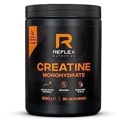 Reflex Nutrition Creatine Monohydrate Powder Unflavoured Performance Enhancing 100% Creatine for Muscle Gains & Recovery No Fillers or Additives 450g (Vegan Creatine 5g per Serving, 90 Servings) Reflex Nutrition Creatine Monohydrate Powder Unflavoured Performance Enhancing 100% Creatine for Muscle Gains & Recovery No Fillers or Additives 450g (Vegan Creatine 5g per Serving, 90 Servings)