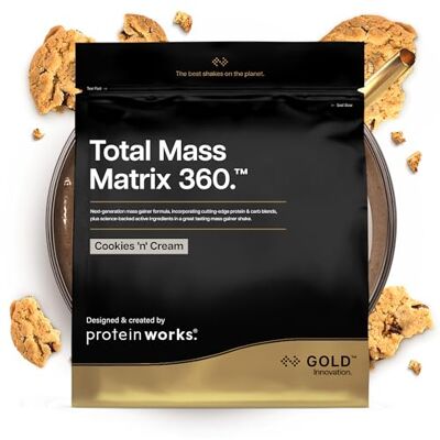 THE PROTEIN WORKS Protein Works Total Mass Matrix 360 Gold, Cookies 'n' Cream, 1.32kg THE PROTEIN WORKS Protein Works Total Mass Matrix 360 Gold, Cookies 'n' Cream, 1.32kg