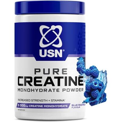 USN Pure Creatine Monohydrate Powder 360g Blue Raspberry 60 Servings 5g Micronised Creatine Flavoured Creatine for Strength, Endurance & Performance USN Pure Creatine Monohydrate Powder 360g Blue Raspberry 60 Servings 5g Micronised Creatine Flavoured Creatine for Strength, Endurance & Performance