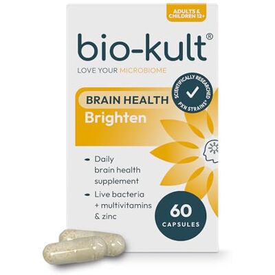 Bio-Kult Brighten, Brain & Gut Health Supplement with Multivitamins & Zinc, 60 Capsules Bio-Kult Brighten, Brain & Gut Health Supplement with Multivitamins & Zinc, 60 Capsules