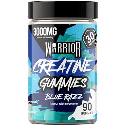 Warrior Creatine Gummies 90 Gummies – 1000mg Each – 30 Day Supply – High Strength Creatine Monohydrate Gummies – Vegan, Sugar Free Chewable Supplement for Strength & Recovery (Blue Razz) Warrior Creatine Gummies 90 Gummies – 1000mg Each – 30 Day Supply – High Strength Creatine Monohydrate Gummies – Vegan, Sugar Free Chewable Supplement for Strength & Recovery (Blue Razz)