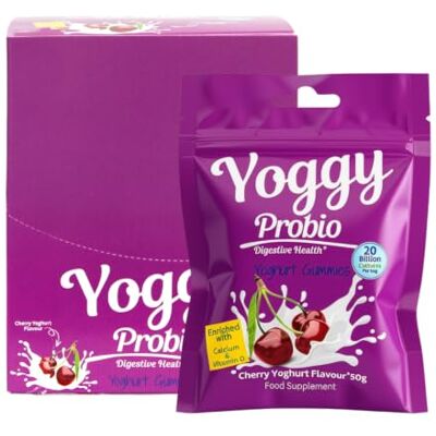 Yoggy ProBio Yoghurt Gut Health Gummies,10 Gummies per Pack, 10 Packs With Calcium & Vitamin D – Gut Health Supplements Healthy Snacks Cherry Yoghurt Flavour 2 Servings Snack Pack Yoggy ProBio Yoghurt Gut Health Gummies,10 Gummies per Pack, 10 Packs With Calcium & Vitamin D – Gut Health Supplements Healthy Snacks Cherry Yoghurt Flavour 2 Servings Snack Pack