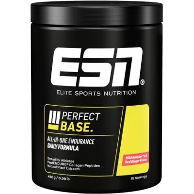 ESN Perfect Base, 450g, 15 Servings, All-in-one Endurance Product with Collagen, creatine monohydrate, Amino acids, Plant extracts, mild Raspberry & red Ginger ESN Perfect Base, 450g, 15 Servings, All-in-one Endurance Product with Collagen, creatine monohydrate, Amino acids, Plant extracts, mild Raspberry & red Ginger