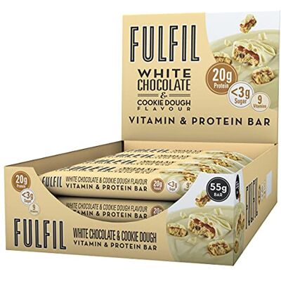 Fulfil Protein Bars, White Chocolate Cookies and Cream Flavour, 15 x 55g Fulfil Protein Bars, White Chocolate Cookies and Cream Flavour, 15 x 55g