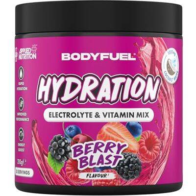 Applied Nutrition BodyFuel Hydration Electrolyte & Vitamin Powder Natural Energy & Reduces Tiredness & Optimise Hydration (210g 30 Servings)(Berry Blast) Applied Nutrition BodyFuel Hydration Electrolyte & Vitamin Powder Natural Energy & Reduces Tiredness & Optimise Hydration (210g 30 Servings)(Berry Blast)