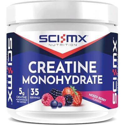 SCI-MX Creatine Monohydrate Powder • 250g • Micro-Instantised Creatine • Easy to Dissolve • Mixed Berry Flavour • Supplement for Strength, Power & Performance • Vegan • for Men & Women SCI-MX Creatine Monohydrate Powder • 250g • Micro-Instantised Creatine • Easy to Dissolve • Mixed Berry Flavour • Supplement for Strength, Power & Performance • Vegan • for Men & Women