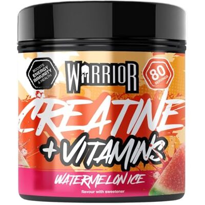 Warrior Creatine Monohydrate 360g (80 Servings) – Creatine Powder + Multivitamin with Magnesium & Vitamin D – All-in-One Gym & Sports Performance Formula for Strength, Muscle & Energy – Watermelon Ice Warrior Creatine Monohydrate 360g (80 Servings) – Creatine Powder + Multivitamin with Magnesium & Vitamin D – All-in-One Gym & Sports Performance Formula for Strength, Muscle & Energy – Watermelon Ice