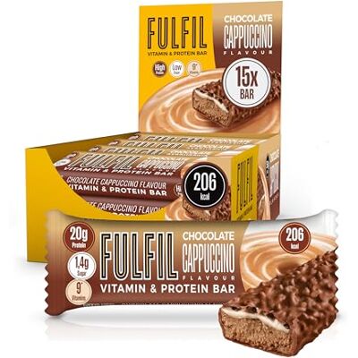 Fulfil Vitamin and Protein Bars, Chocolate Cappuccino Flavour, 15 x 55g Fulfil Vitamin and Protein Bars, Chocolate Cappuccino Flavour, 15 x 55g