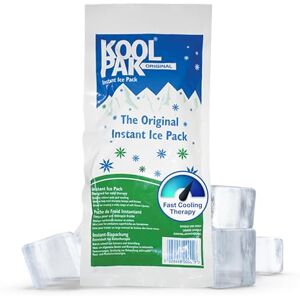 Koolpak 20 x Original Instant Ice Packs 12x29cm Cold Therapy Ice Packs for Injuries & Pain Relief Quick Squeeze Activation, Single Use Pack Stays Cold for Up to 40 Minutes First Aid Essential Koolpak 20 x Original Instant Ice Packs 12x29cm Cold Therapy Ice Packs for Injuries & Pain Relief Quick Squeeze Activation, Single Use Pack Stays Cold for Up to 40 Minutes First Aid Essential