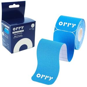 ORRY Kinesiology Tape Joint Support & Muscle Pain Relief Latex-Free, Water-Resistant, Elastic Cotton Pre-Cut Roll, 20 Strips (Blue) ORRY Kinesiology Tape Joint Support & Muscle Pain Relief Latex-Free, Water-Resistant, Elastic Cotton Pre-Cut Roll, 20 Strips (Blue)